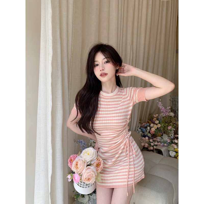 Đầm NRVP tay ngắn phong cách Hàn Quốc độc đáo thời trang mùa hè cho nữ oversize