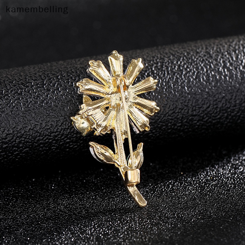 Ghim Cài Áo Hình Hoa Hướng Dương Đính Đá Zircon Màu Hồng Dễ Thương