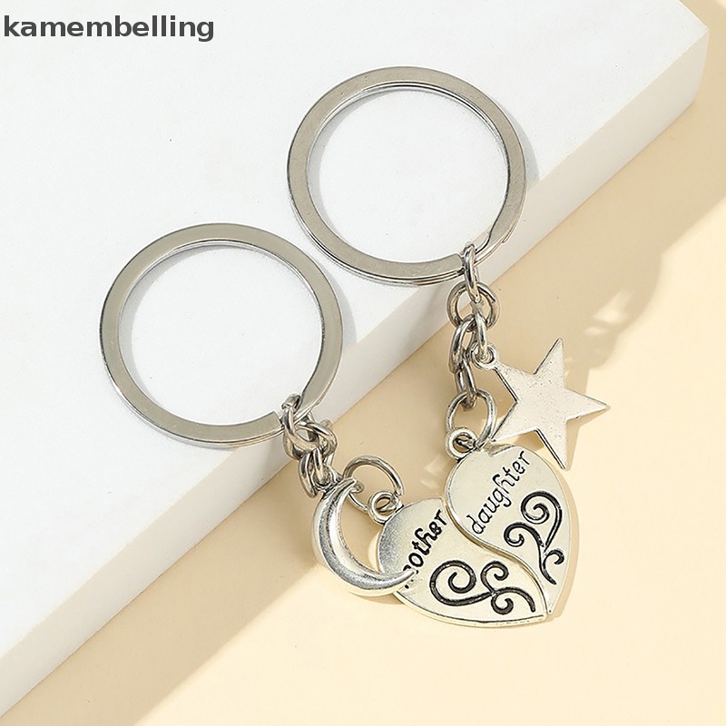 1 Cặp Móc Khóa Tình Bạn Hình Trăng Sao Trái Tim Bằng Hợp Kim