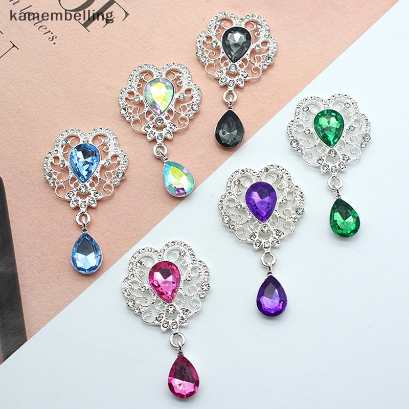 Mặt Dây Chuyền Hình Giọt Nước Bằng Hợp Kim Đính Đá Nhiều Màu Sắc Trang Trí Tóc