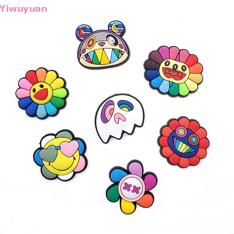 &lt; Yiwuyuan &gt; Set 3 Khóa Giày Dép Có Thể Tháo Rời Hình Bướm Hoa Hướng Dương Hoạt Hình Trang Trí Giày Trẻ Em Mới