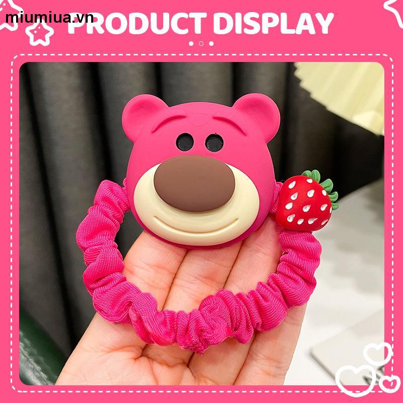 miumiuaDây cột tóc chất liệu cao su co giãn hình gấu dâu hoạt hình xinh xắn phong cách Hàn Quốc dành cho nữ