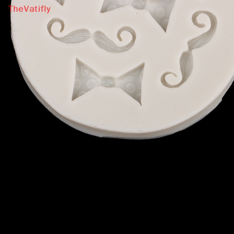1 Khuôn Silicone Làm Bánh Cupcake Hình Râu Nơ DIY