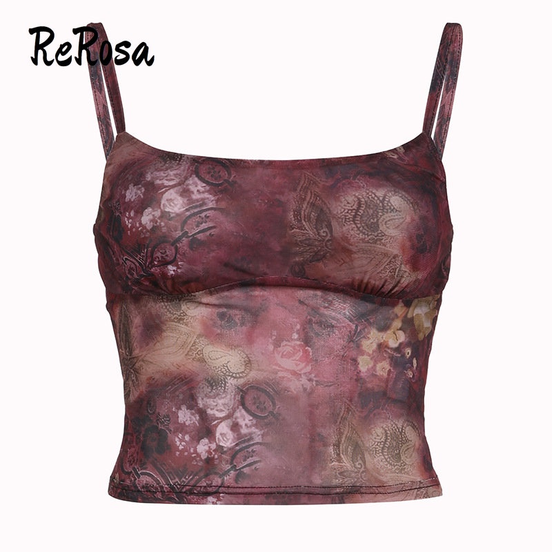 Áo Tank Top Hai Dây Dáng Ôm In Họa Tiết Thời Trang 2023 Cho Bạn Gái