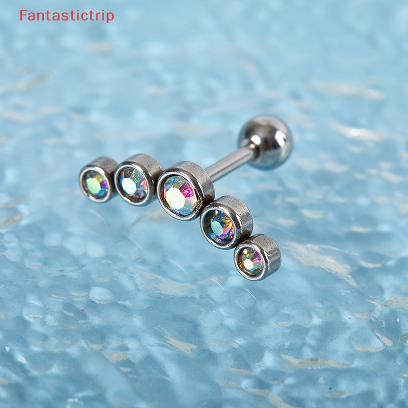 [Fantastictrip] Bông Tai Pha Lê Bằng Thép Không Gỉ Thời Trang Mới Cho Nữ