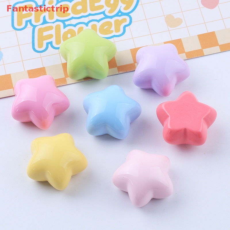 [Fantastictrip] Set 10 Kẹp Tóc Resin Hình Ngôi Sao / Trái Tim Dễ Thương Bằng Nhựa Resin Tự Làm Phụ Kiện Trang Sức Điện Thoại Di Động