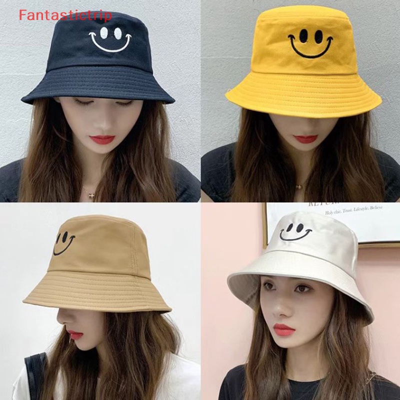 Nón Tai Bèo Cotton Hai Mặt Thêu Họa Tiết Thời Trang Đi Biển Cho Nam Nữ Mới