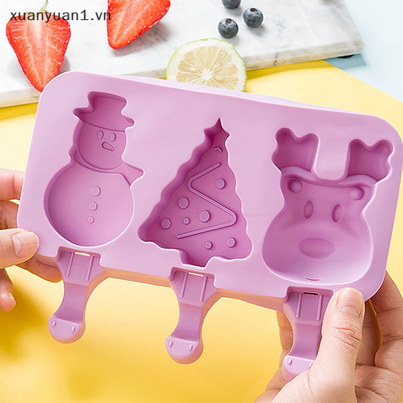 Khuôn Silicon Làm Kem Que Hình Động Vật Hoạt Hình Dễ Thương