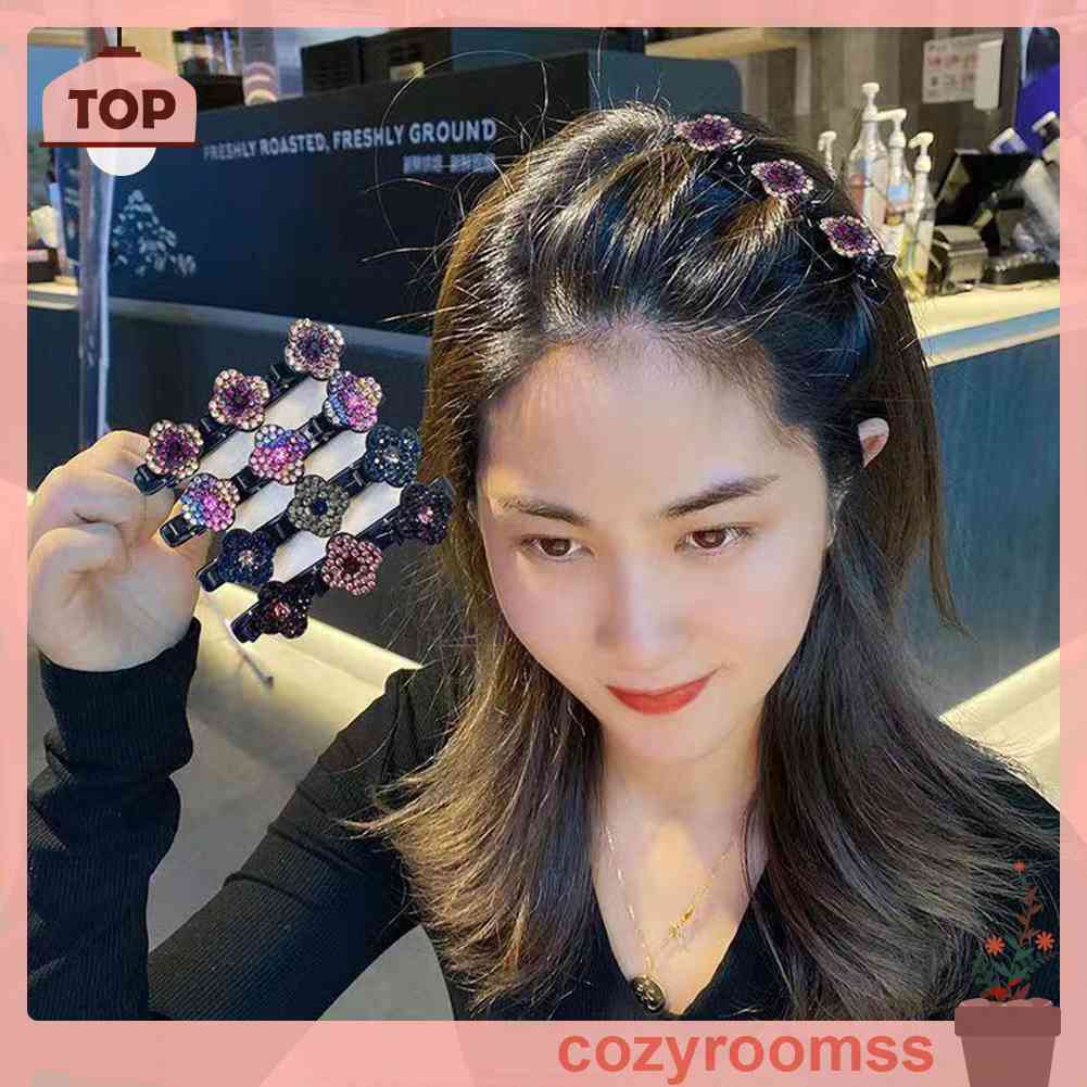 Set 4 Kẹp Tóc Đính Đá Lấp Lánh Dành Cho Nữ