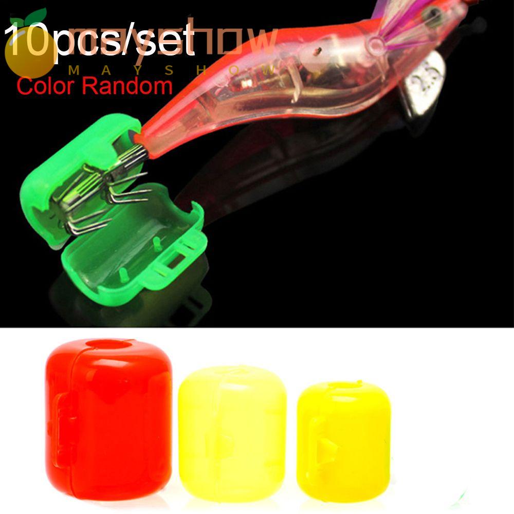 Set 10 Vỏ Bọc Móc Câu Tôm Bằng Gỗ Bền Màu Sắc Ngẫu Nhiên