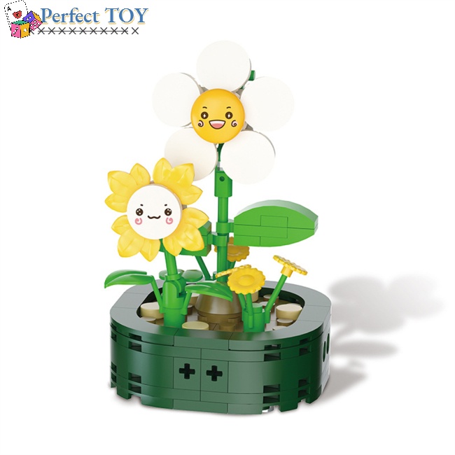 Đồ Chơi Lắp Ráp Chậu Cây Sen Đá Sáng Tạo Trang Trí Nội Thất