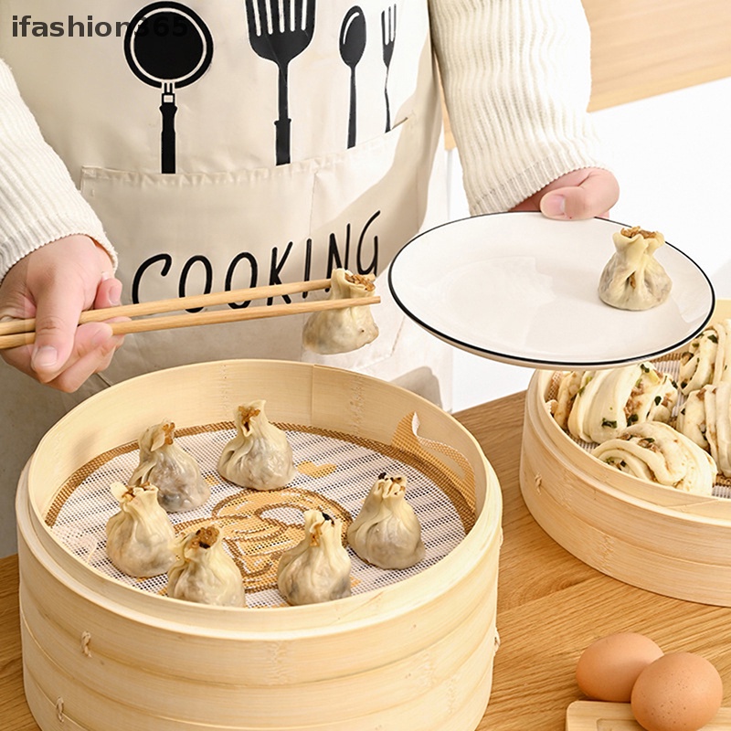 Miếng Lót Nồi Hấp Bánh Bao Hình Tròn Bằng Silicon Không Dính Tái Sử Dụng Linh Hoạt ifashion365