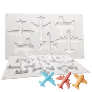 Khuôn silicone 6 Ngăn Tạo Hình Máy Bay Hoạt Hình Trang Trí Bánh Kem / Kẹo Sô Cô La