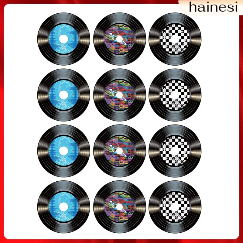 Set 12 Đĩa Vinyl Trang Trí Tường Phong Cách Vintage