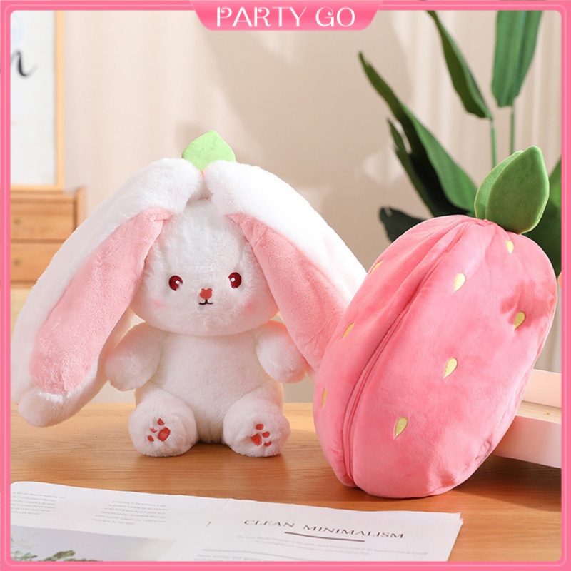 1 Thỏ Nhồi Bông Mềm Mại 18cm Giấu Trò Chơi Thỏ / Cà Rốt / Dâu Tây