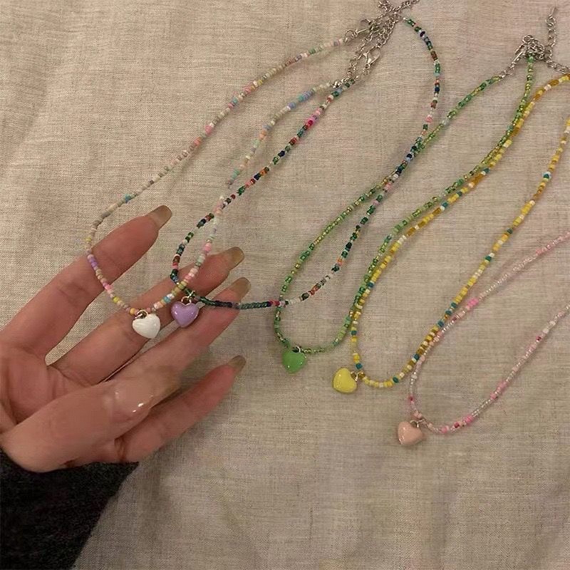 Vòng cổ Chuỗi Hạt Mini Màu Kẹo Ngọt Phong Cách Bohemia Dễ Thương Cho Nữ