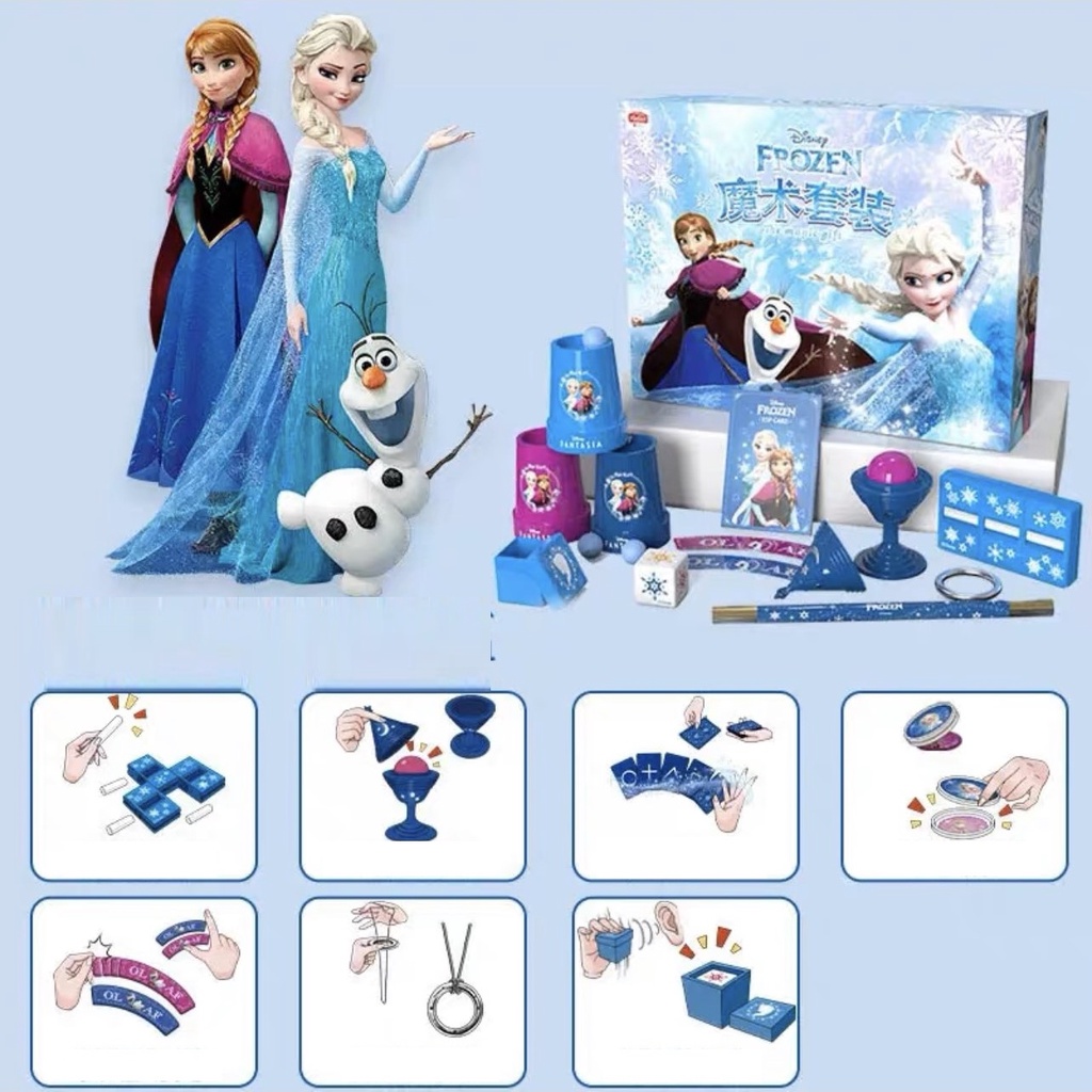Chí.nh hãng Dis.ney Bộ Đồ Chơi Đạo Cụ Ảo Thuật Mickey Elsa Rèn Luyện Tư Duy Cho Bé Có Kèm Sách Hướng Dẫn