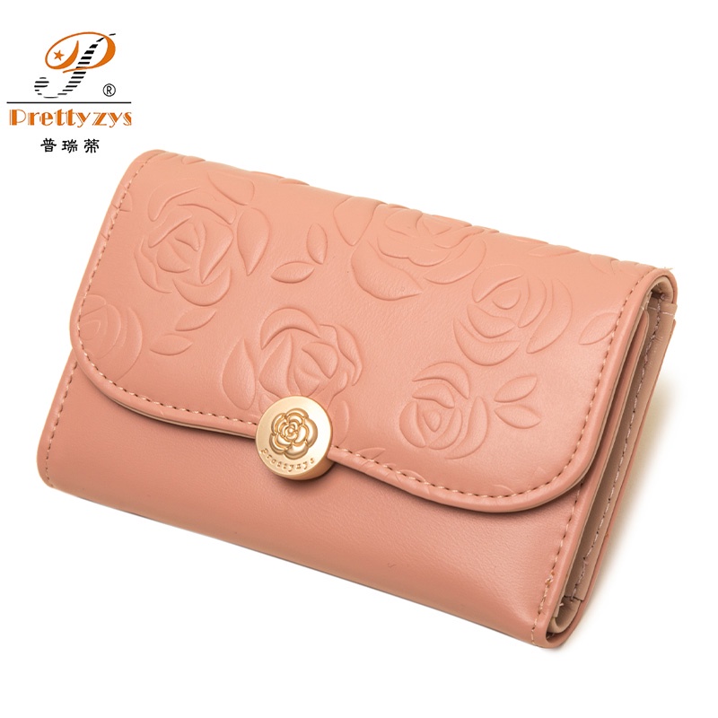 Ví Nữ Cỡ Vừa Hoạ Tiết Hoa Thời Trang Giá Đỡ