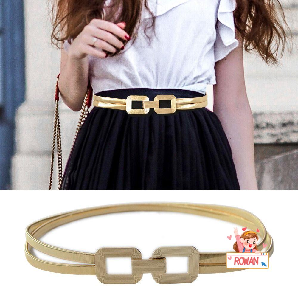 Thắt Lưng Co Giãn Phối Kim Loại Thanh Lịch Dành Cho Nữ