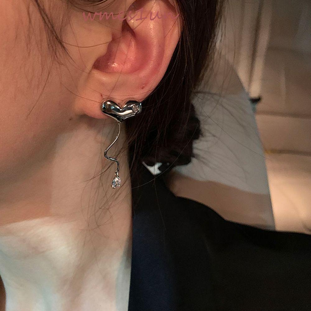 Khuyên Tai Dạng Hạt WMES15H Chất Liệu Hợp Kim Đơn Giản Thời Trang Phong Cách Hàn Quốc Cổ Điển