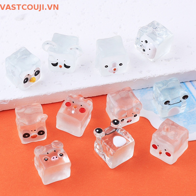Bộ 5 Mô Hình Lập Phương Đá Viên Bằng Resin Mini Họa Tiết Hoạt Hình Dễ Thương Dùng Trang Trí