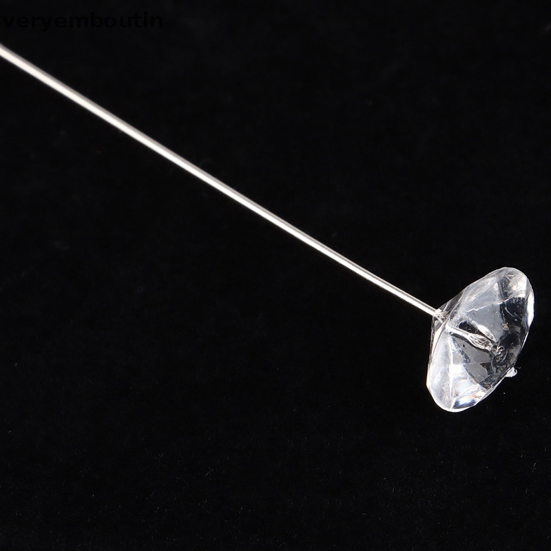 1 Hộp 50 Ghim Cài Áo Trong Suốt Bằng Hợp Kim DIY Hình Kim Cương