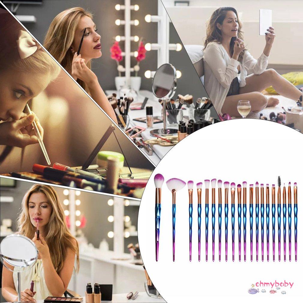 [OMB] 20 Chiếc Kim Cương Bộ Cọ Trang Điểm Cho Phấn Mắt Nền Môi Dụng Cụ Chuyên Nghiệp Mỹ Phẩm Làm Đẹp [Z/2]