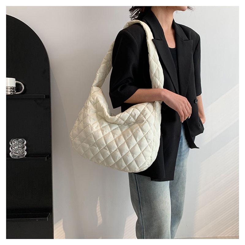 Túi xách đeo chéo FAWORK họa tiết hình thoi phối dây kéo phong cách Hàn Quốc thời trang dành cho nữ