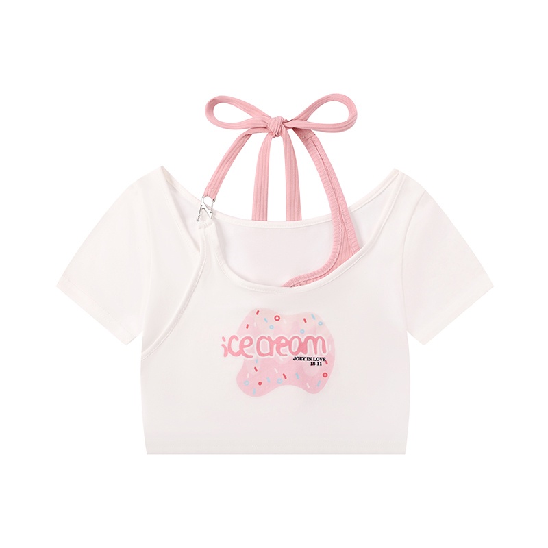 Áo Thun crop top Lưng Cao Gợi Cảm Ngọt Ngào Thời Trang Mùa Hè Cho Bạn Gái