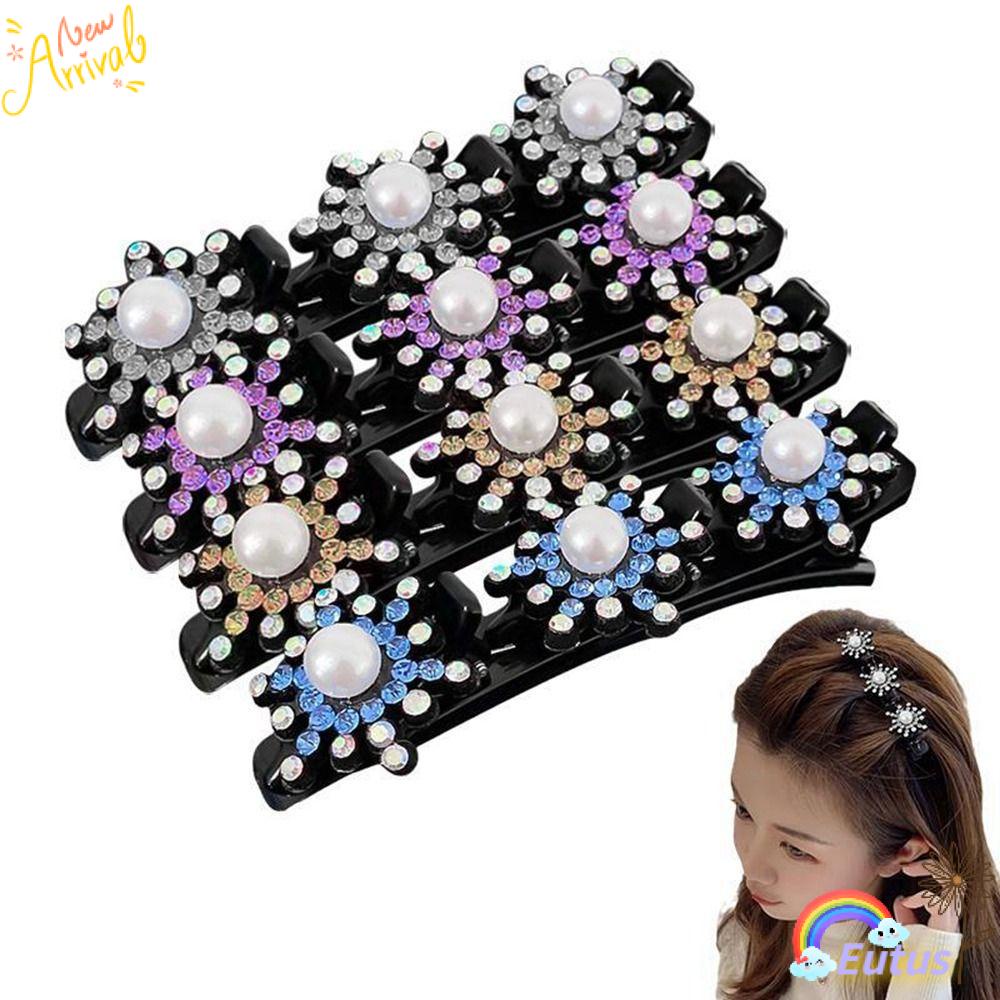 Bộ 3 / 4 Kẹp Tóc Nữ Hình Hoa Tuyết Tạo Kiểu Tóc Thời Trang|Kẹp Tóc Đính Hạt Thời Trang Cho Nữ