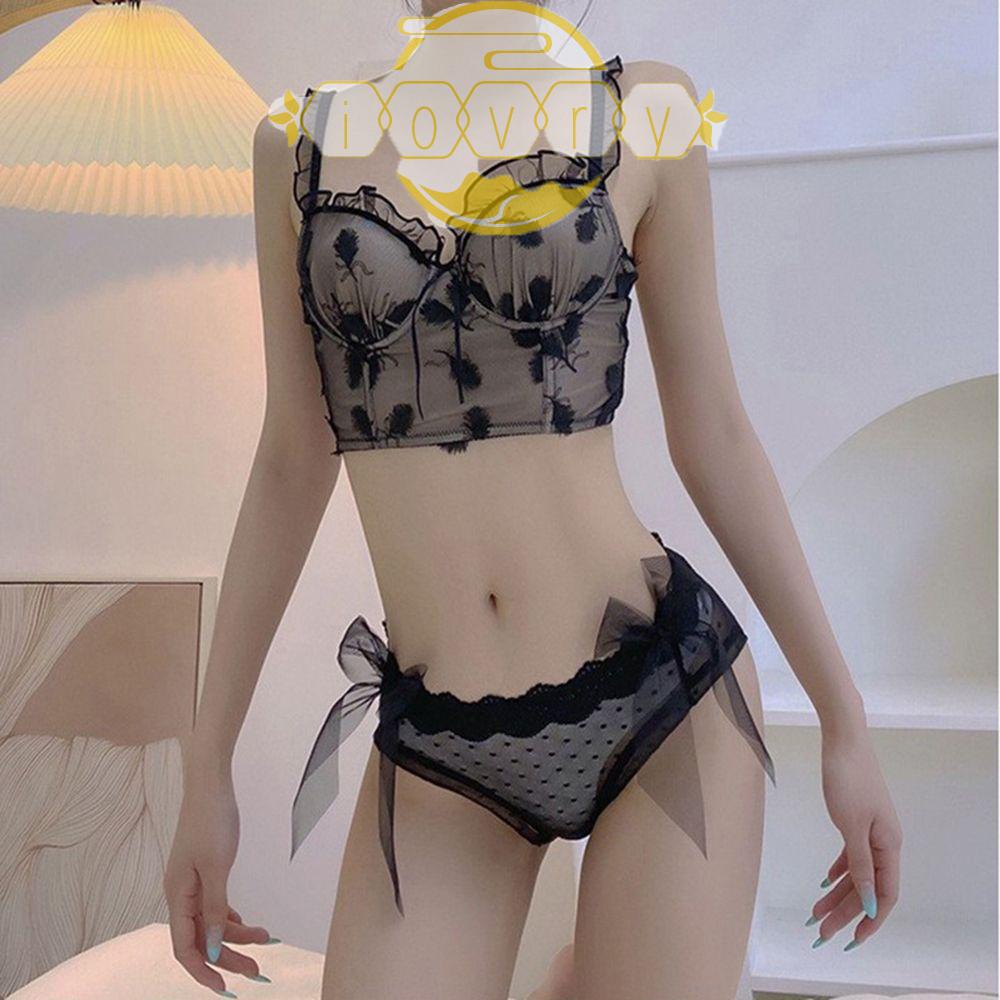 Quần Lót Lưng Thấp Phối Lưới Thoáng Khí Đính Nơ Thời Trang Quyến Rũ Cho Nữ