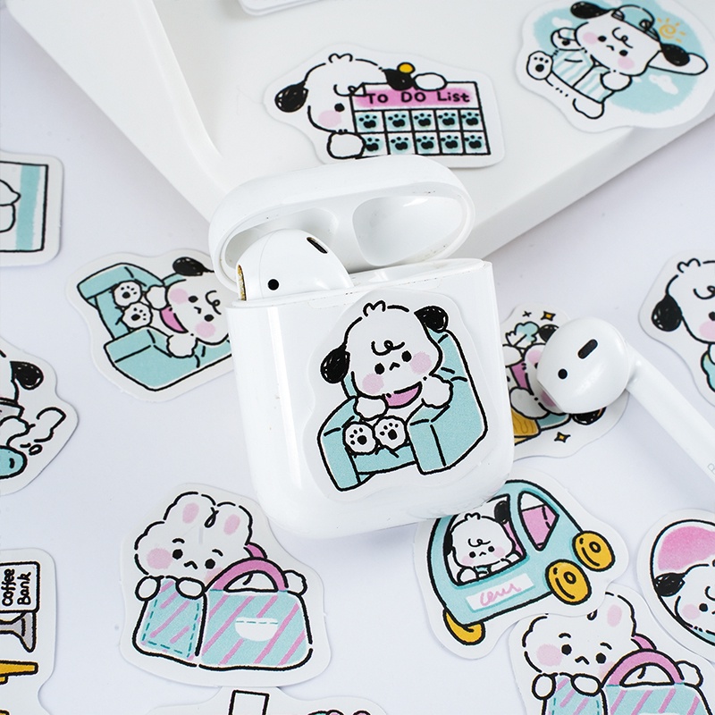 Bộ 40 Hình Dán Trang Trí Sổ Tay Hình Chú Chó Đơn Giản Xinh Xắn