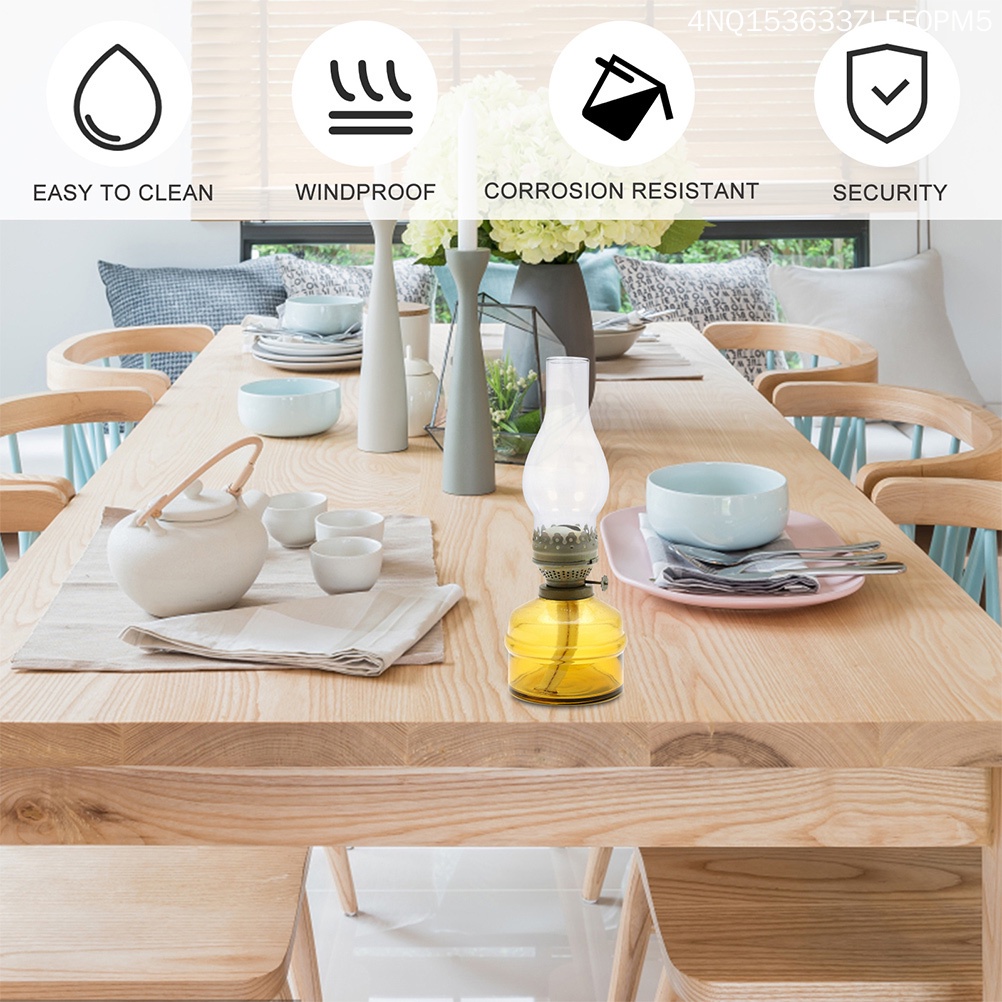 Bộ 2 Chụp Đèn Dầu Bằng Thủy Tinh Thời Trang Cổ Điển