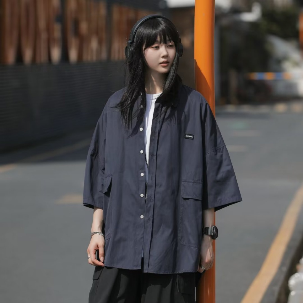 Áo Sơ Mi Tay Ngắn Dáng Rộng Phong Cách Hàn Quốc Thời Trang Mùa Hè Mới Cho Nam