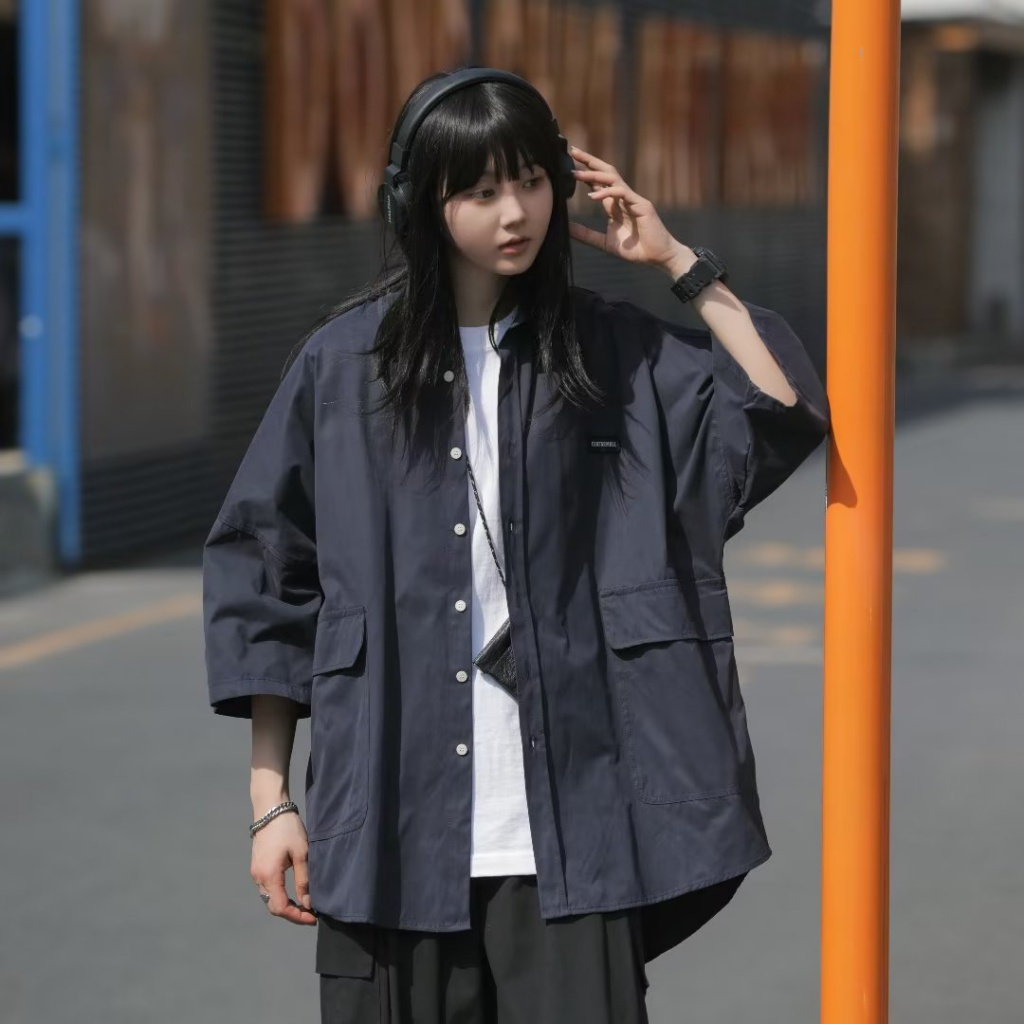 Áo Sơ Mi Tay Ngắn Dáng Rộng Phong Cách Hàn Quốc Thời Trang Mùa Hè Mới Cho Nam