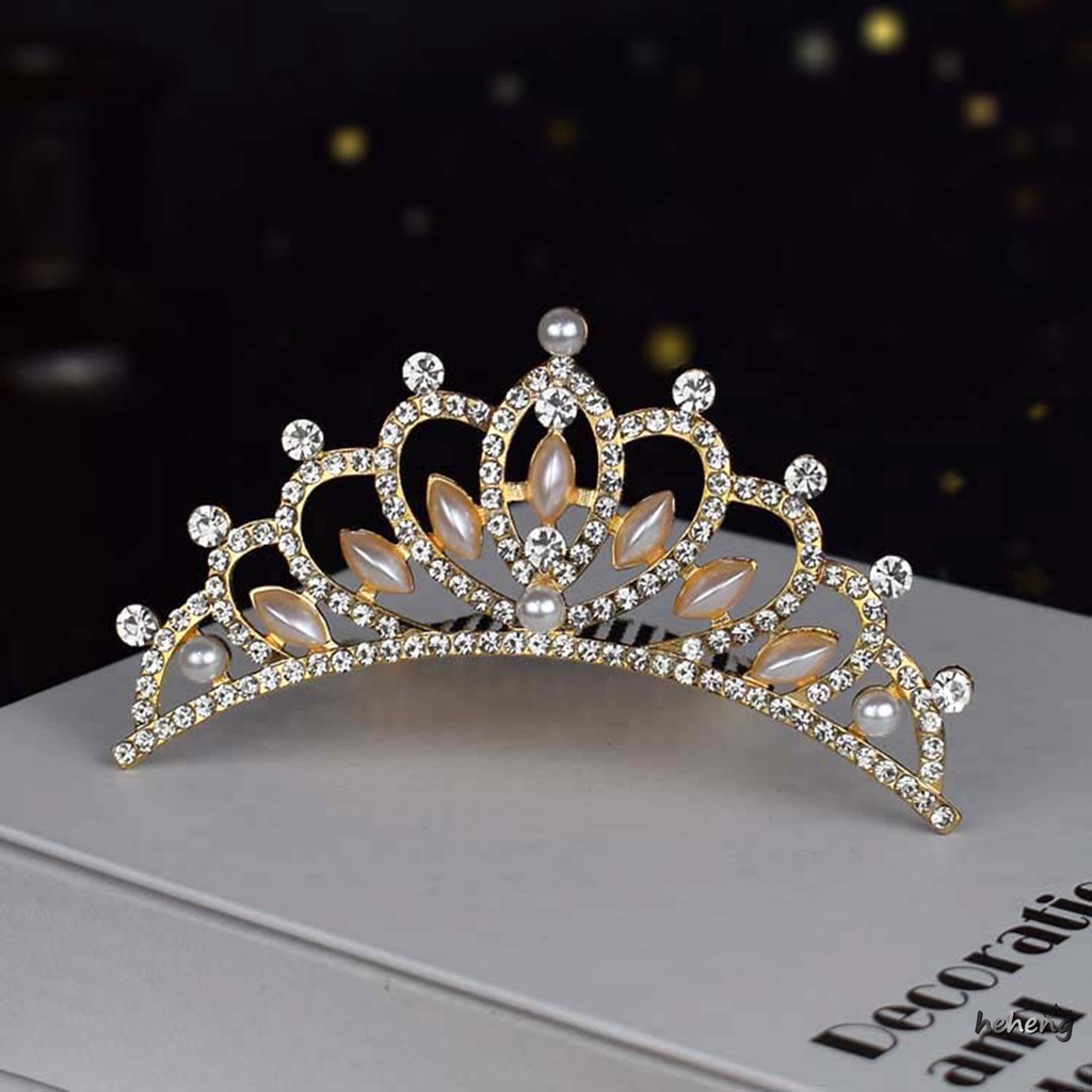 Lược Cài Tóc Hình Vương Miện Đính Đá Lấp Lánh Sang Trọng