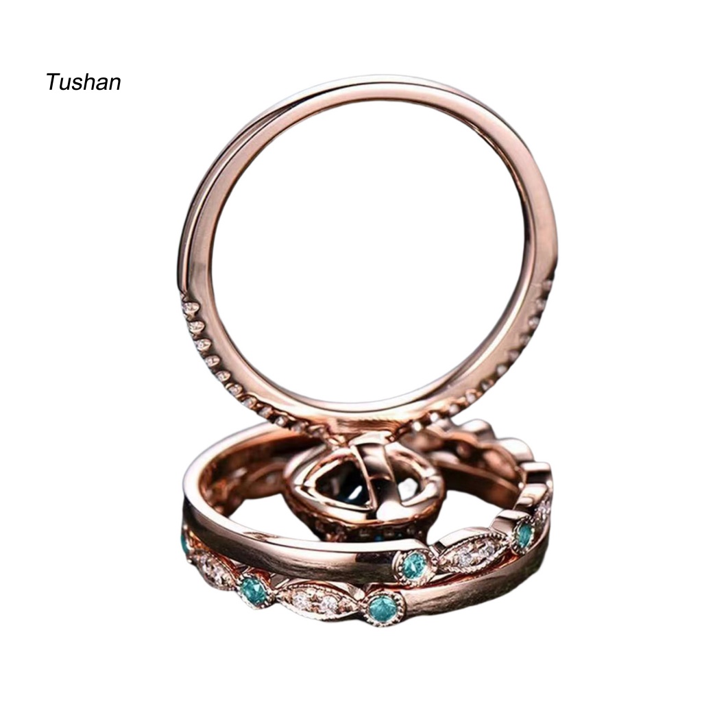 Bộ 3 Nhẫn Đính Đá Phong Cách Vintage Độc Đáo