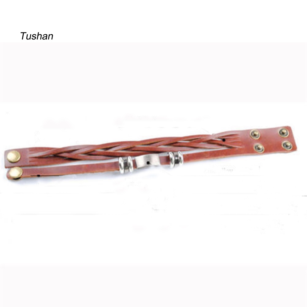 Vòng Đeo Tay Giả Da Kiểu Dáng Vintage Thời Trang Cho Nam