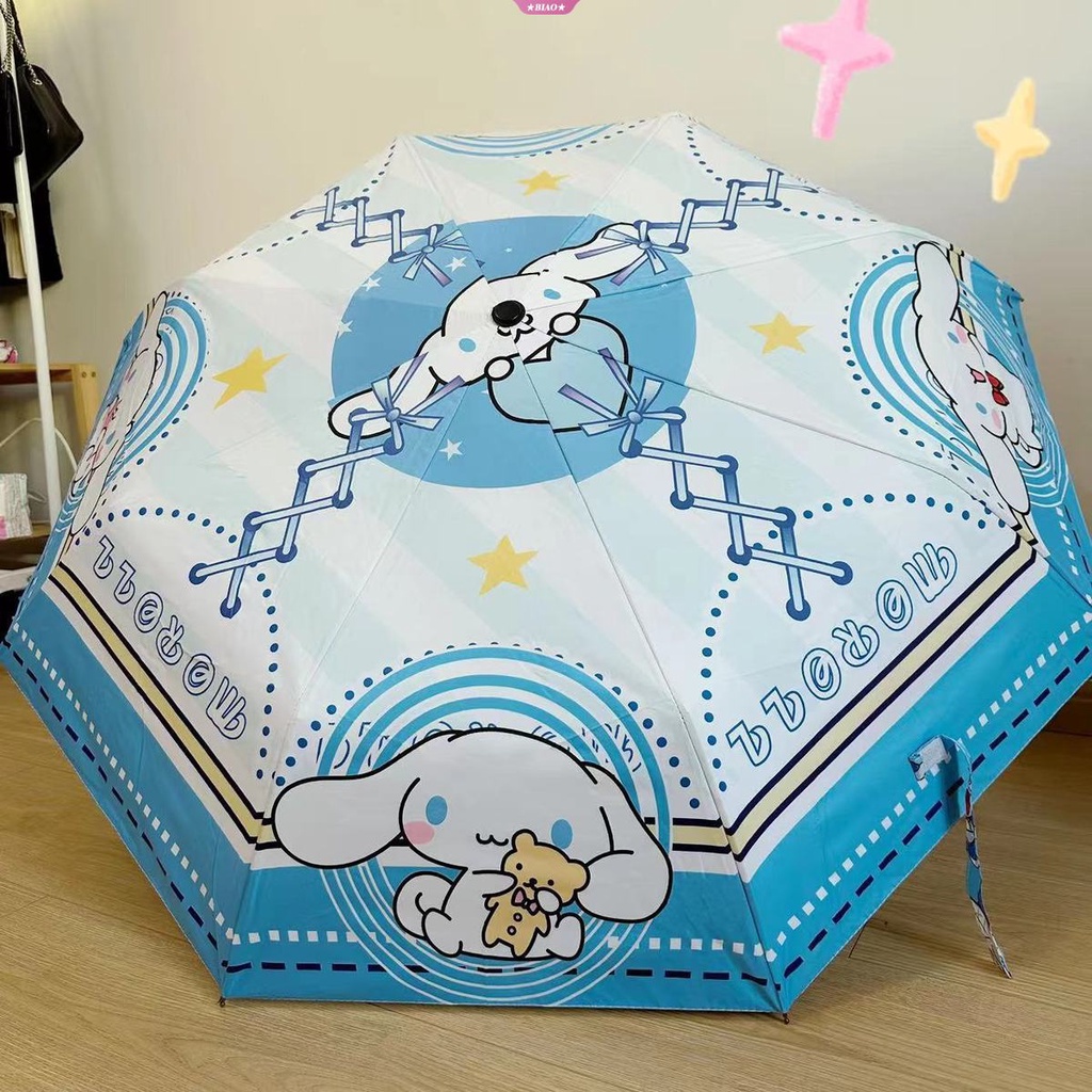 SANRIO Dù Gấp Tự Động Chống Mưa Nắng Tia UV Họa Tiết Hoạt Hình Cinnamoroll Đáng Yêu