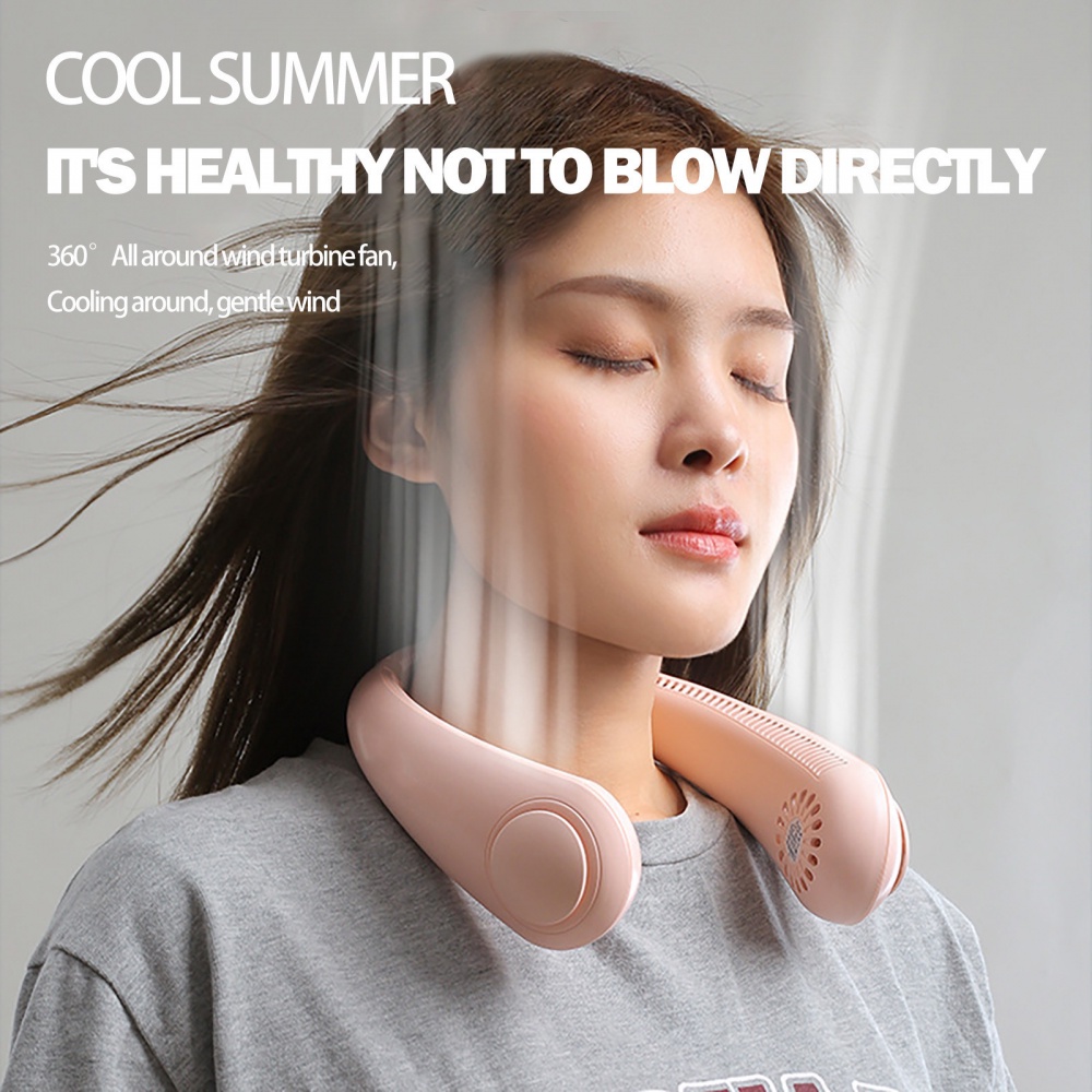 Quạt Làm Mát Mini Đeo Cổ Chạy Pin 2400mAh Mang Đi Tiện Dụng