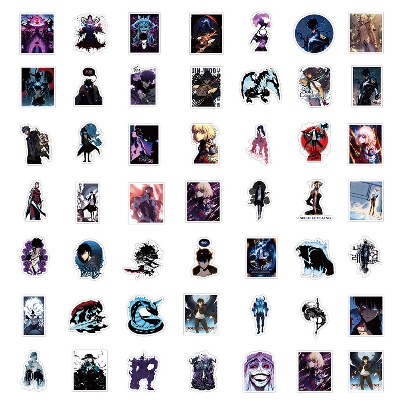 Z&M❀ Hình Dán Solo Cấp ❀ Bộ 50 Miếng Dán Chống Thấm Nước Kiểu Anime Nhật Bản Dễ Thương