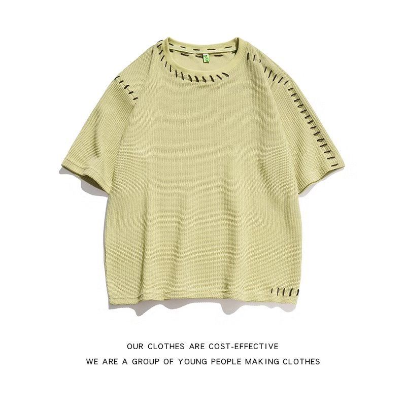 Áo Thun Tay Ngắn Cổ Tròn Dáng Rộng Phong Cách Đường Phố Thời Trang Mùa Hè Cho Nam
