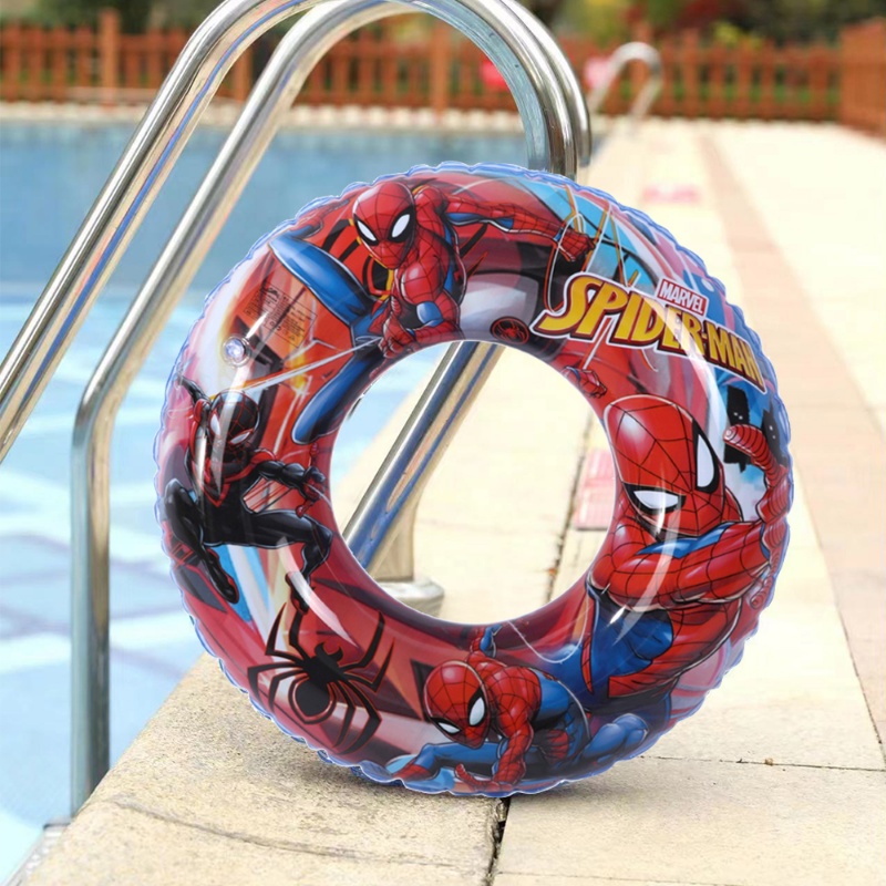 Phao Bơi Bơm Hơi Tròn Hình Spiderman / Hello Kitty / Spiderman Dễ Thương Cho Bé