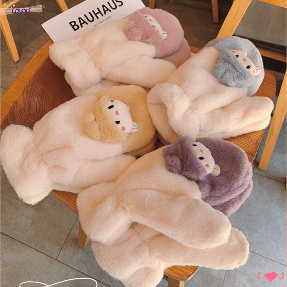 Layor1 Găng Tay Dày Dặn Họa Tiết Hoạt Hình Dành Cho Học Sinh