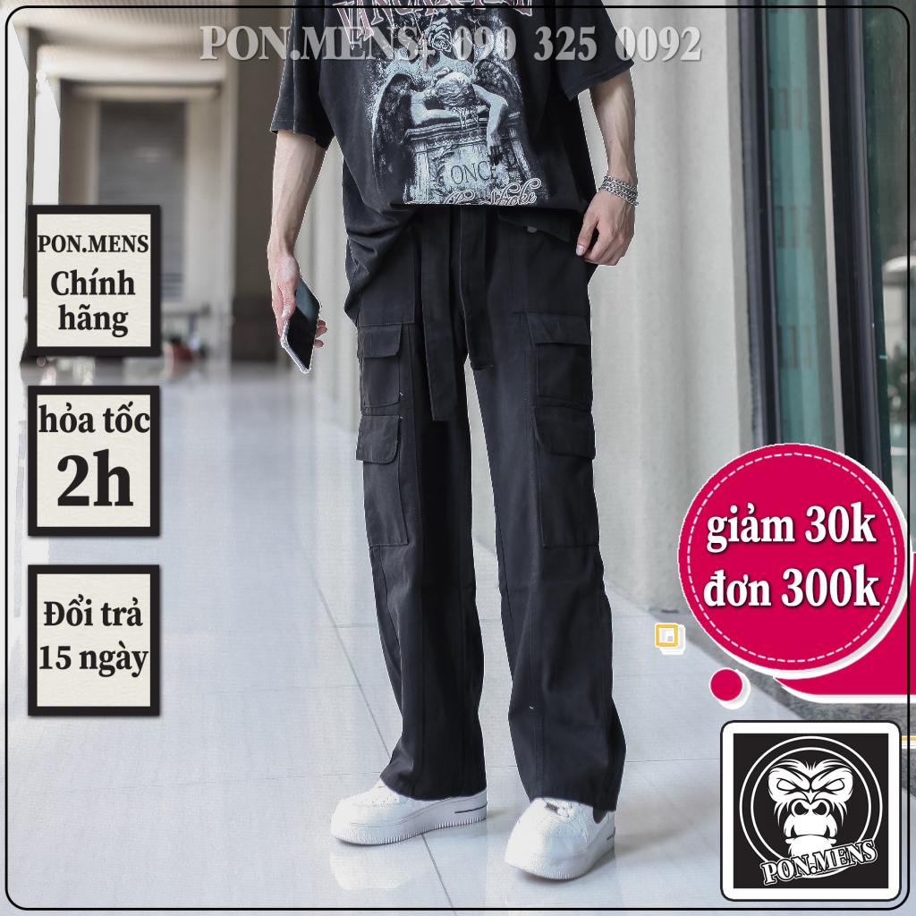 Quần cargo pant jean nam nữ unisex túi hộp ống suông rộng đẹp mới hà nội hcm Pon.mens