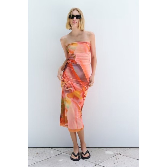 Đầm ZARA Dáng Ôm In Họa Tiết Thời Trang Mùa Hè Quyến Rũ Cho Nữ 5039373 330