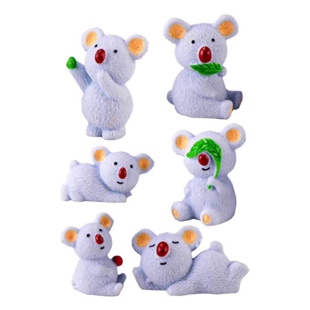 Set 6 Mô Hình Gấu Koala Bằng Nhựa Kích Thước 3.7X2.6CM Dùng Để Trang Trí