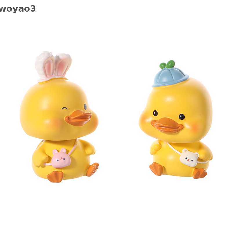 Búp Bê Hình Chú Vịt Lắc Đầu Bằng Nhựa Resin Dễ Thương Trang Trí Xe Hơi woyao3