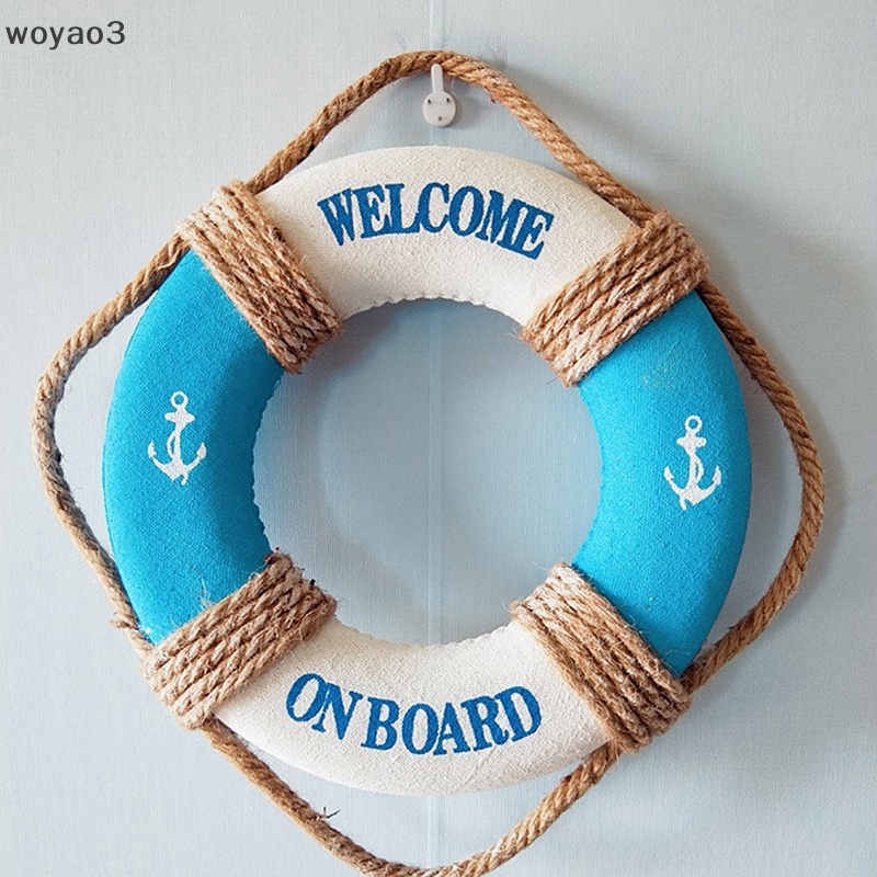 [woyao3] Phao Cứu Sinh Màu Xanh Navy Trang Trí Tường Nhà / Quán Bar / Tiệc Cưới Thủ Công