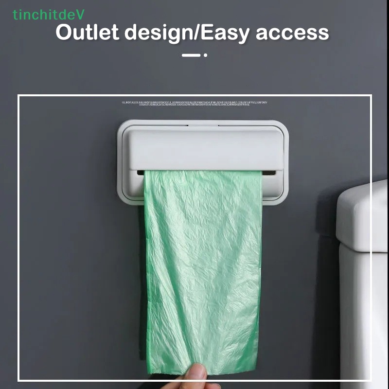 Hộp Đựng Túi Rác Gắn Tường Bằng Nhựa Màu Trơn Tiện Dụng Cho Nhà Bếp / Phòng Tắm